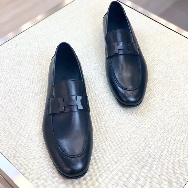 Hermes Paris Loafers Navy Blue - Image 8