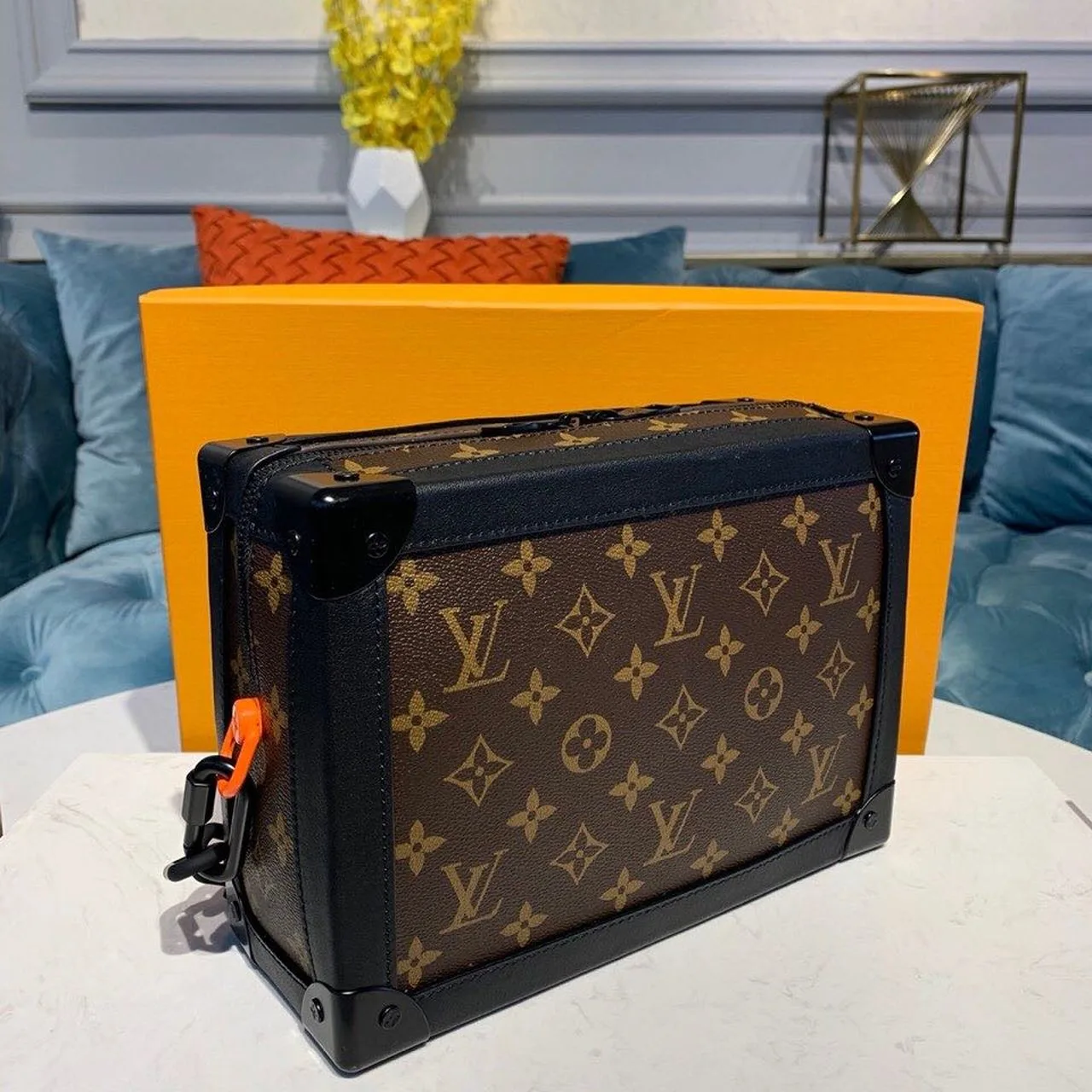 Louis Vuitton Soft Trunk Crossbody / Brown Monogram Canvas Black Hardware - Image 3
