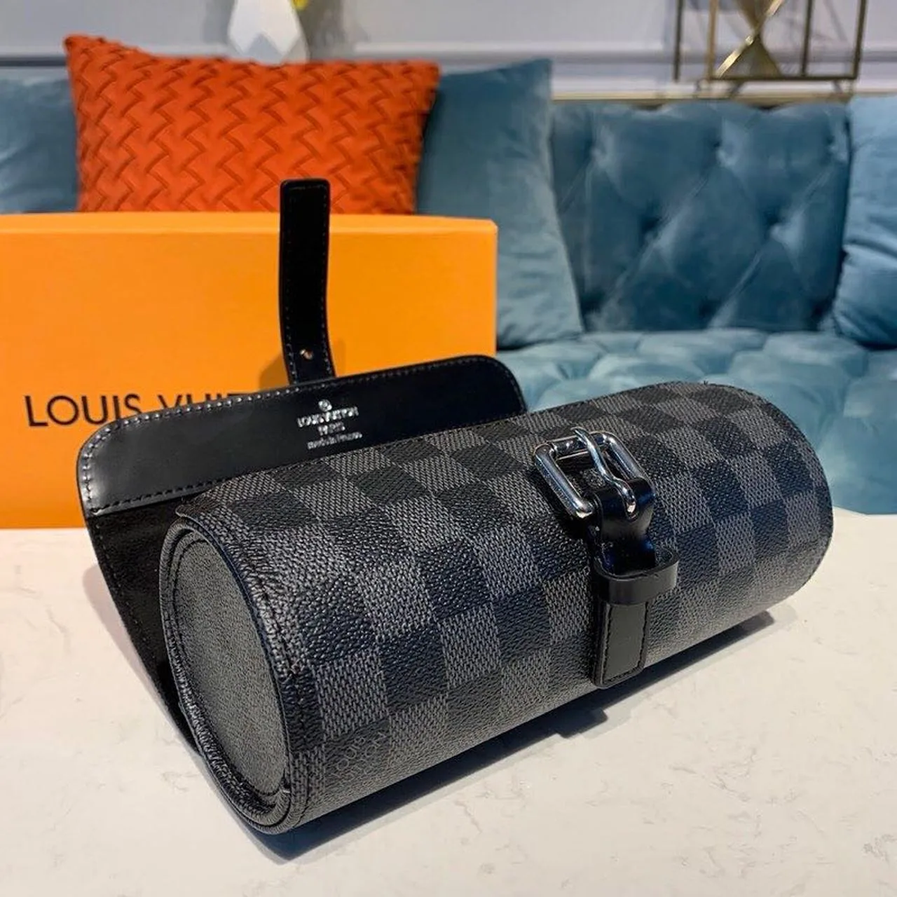Louis Vuitton 3 Watch Case Damier Graphite Canvas - Image 3
