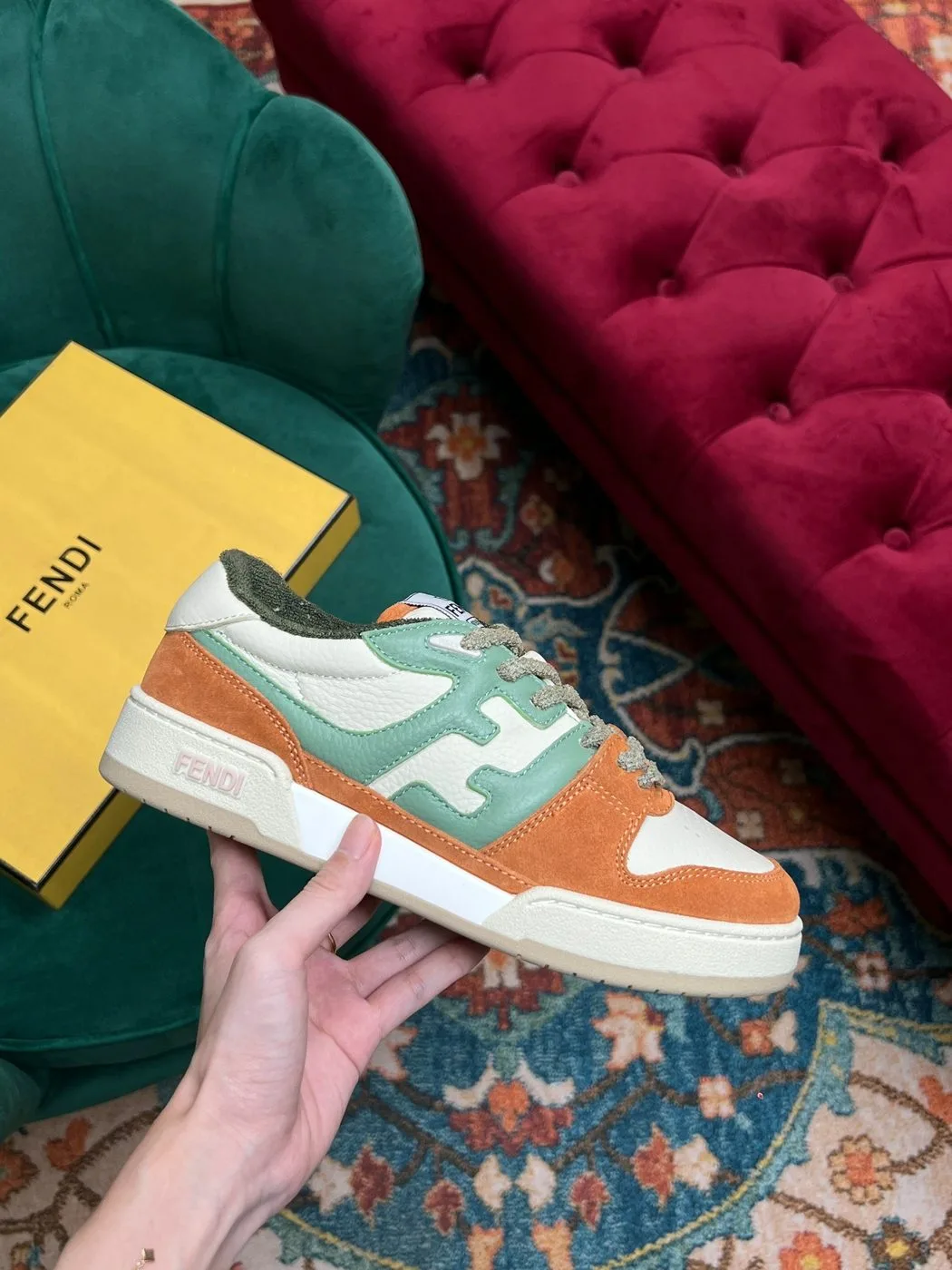 Alternative view of Fendi Match Low Tops In Amaranth 8E8252AI1NF1H1E