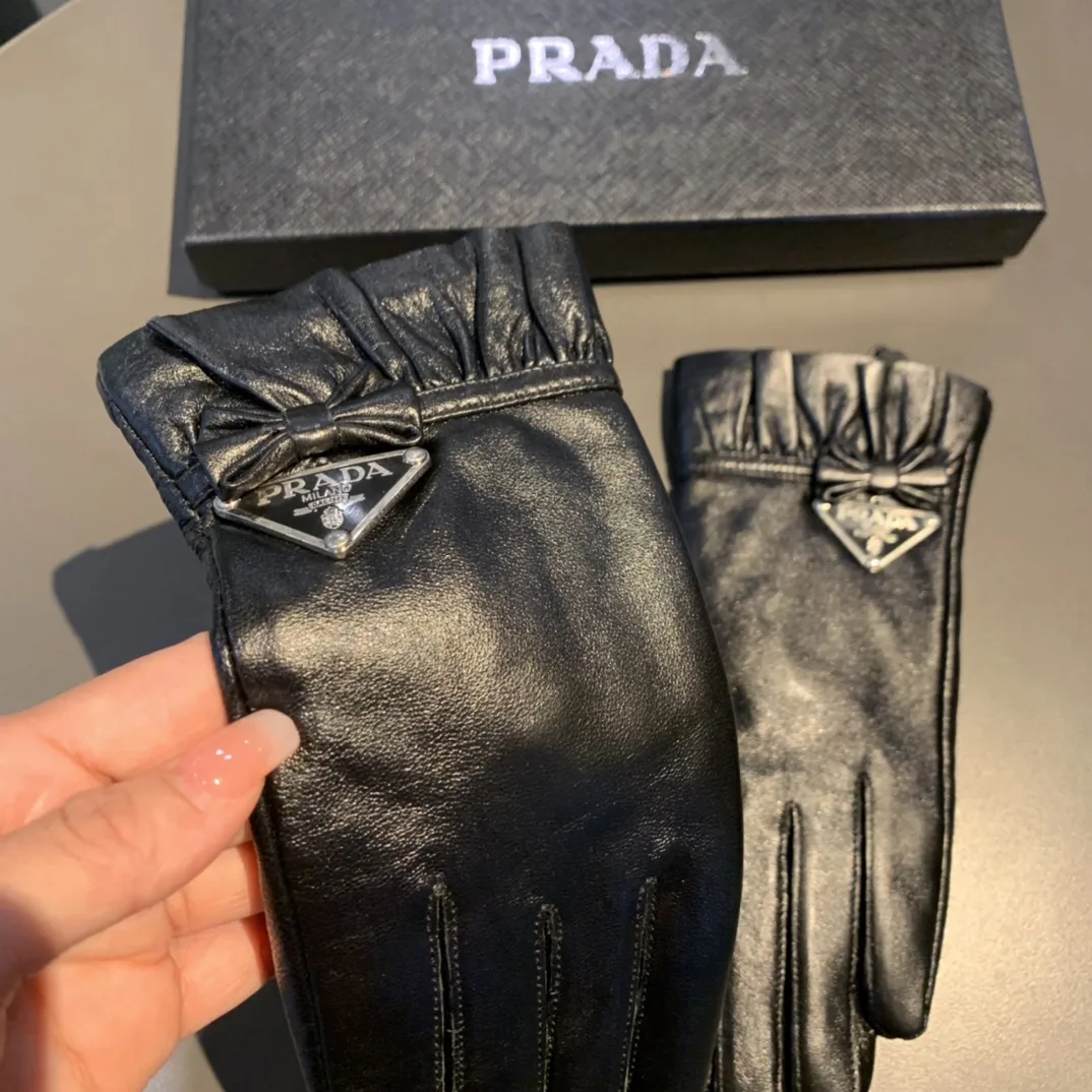 Prada Nappa Gloves In Black - Image 6
