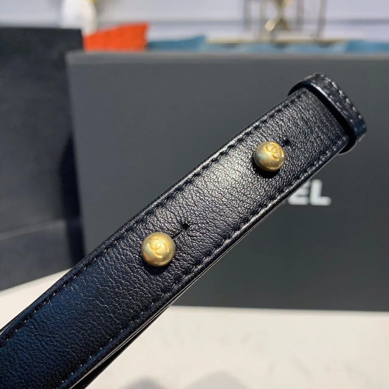 Chanel Boy Medium Crossbody Bag / Black Gold Hardware - Image 13