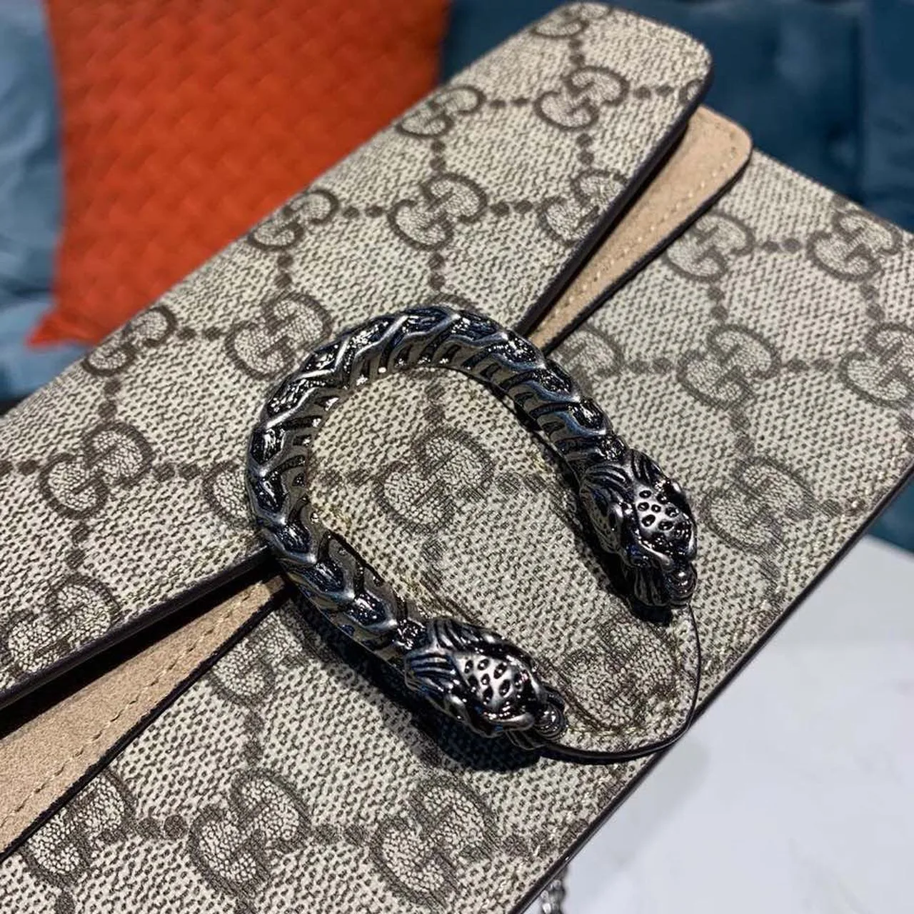 Gucci Dionysus Super Mini Bag Emerald GG Supreme Canvas Made Using An Earth-Conscious Process With Taupe Detail / - Image 8