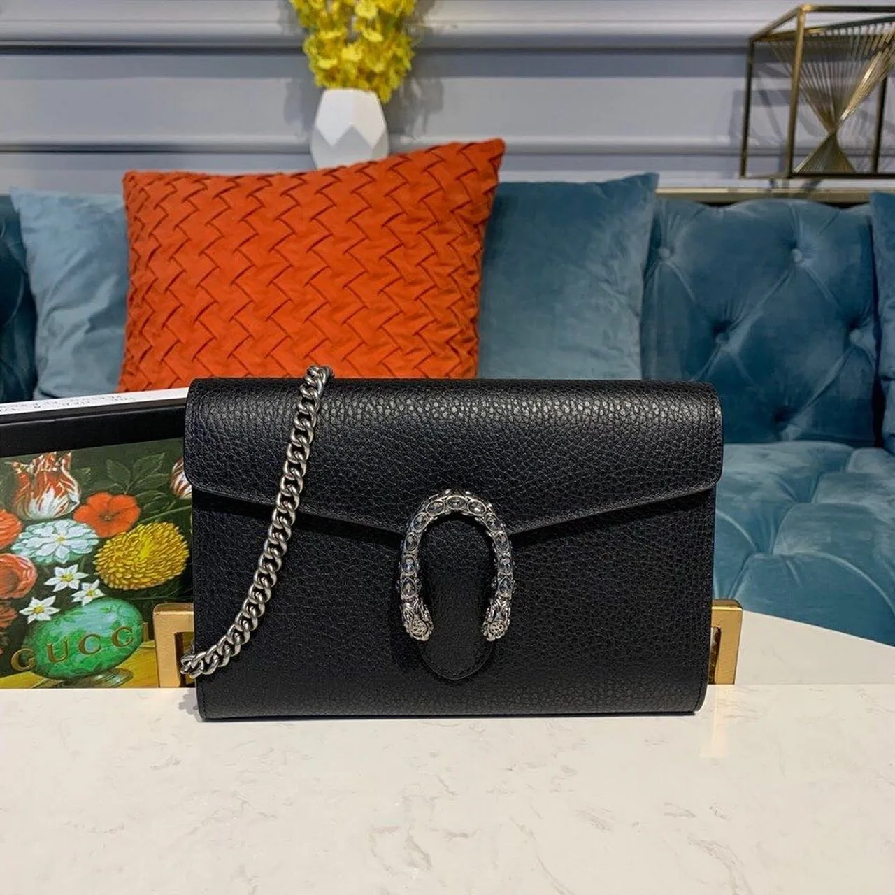 Gucci Dionysus Mini Chain Bag Black Metal-Free Tanned / GG - Image 7