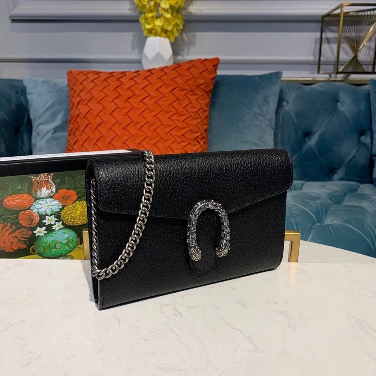 Gucci Dionysus Mini Chain Bag Black Metal-Free Tanned / GG - Image 3