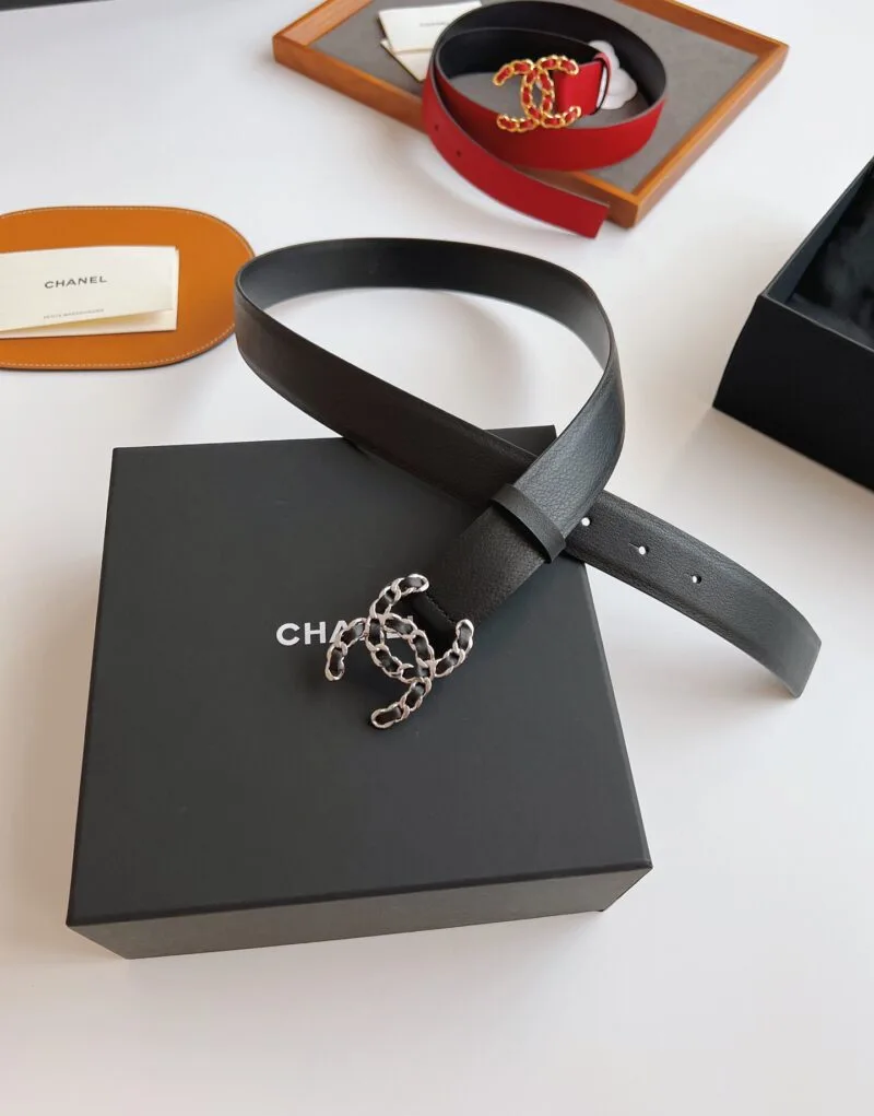 Chanel CC Chain Buckle Belt Black - Image 7