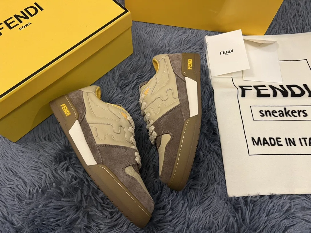 Fendi Match Low Tops In Beige 8E8252AHH2F1FHU - Image 6
