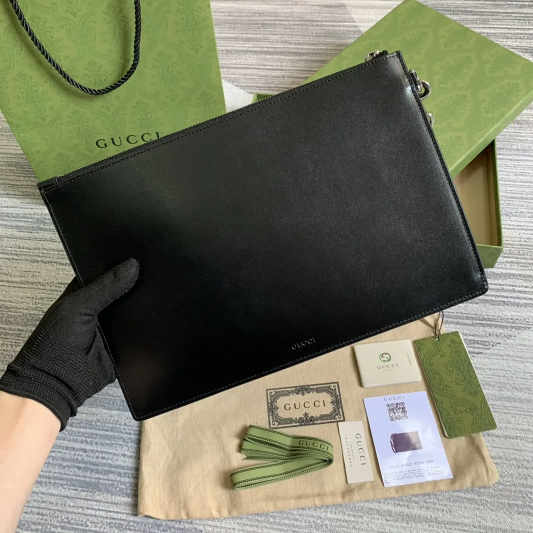 Gucci Marmont Pouch / Black Gold Toned Hardware GG - Image 6