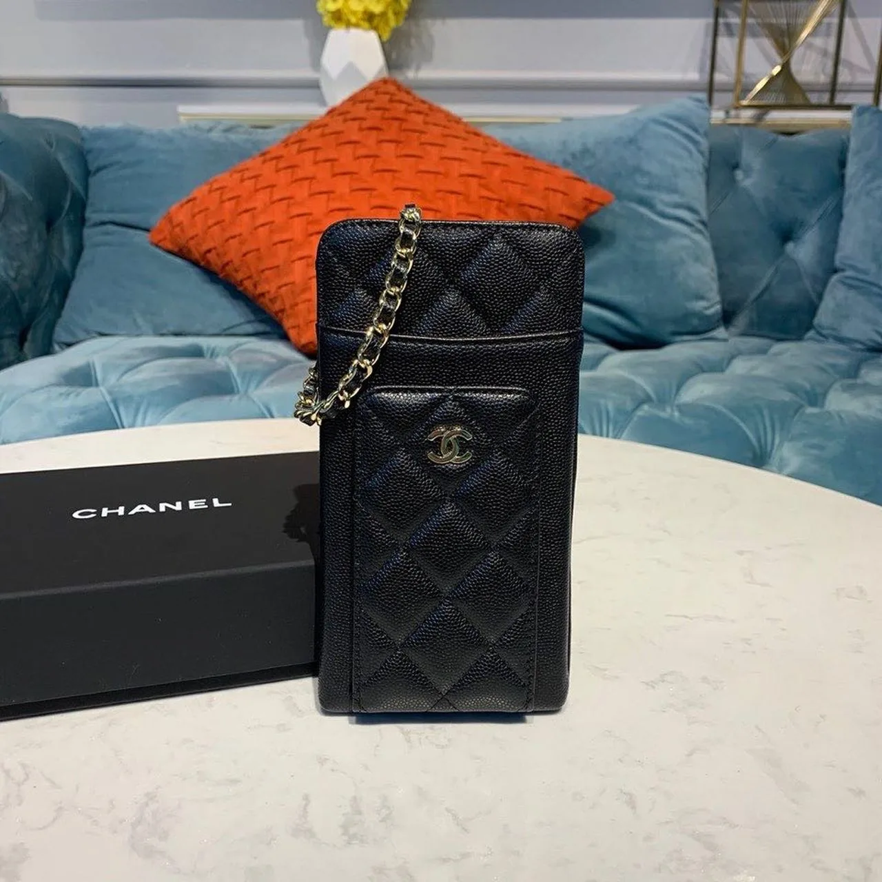 Chanel Classic Cluth With Chain Black - Image 5