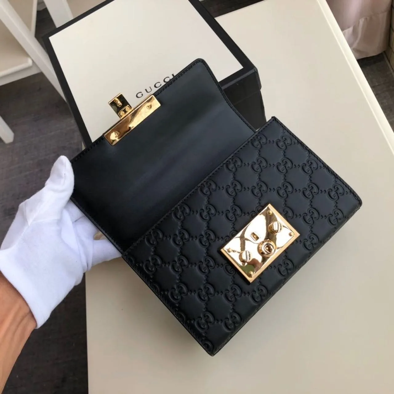 Alternative view of Gucci Padlock Small Gucci Shoulder Bag Black Gucci / GG