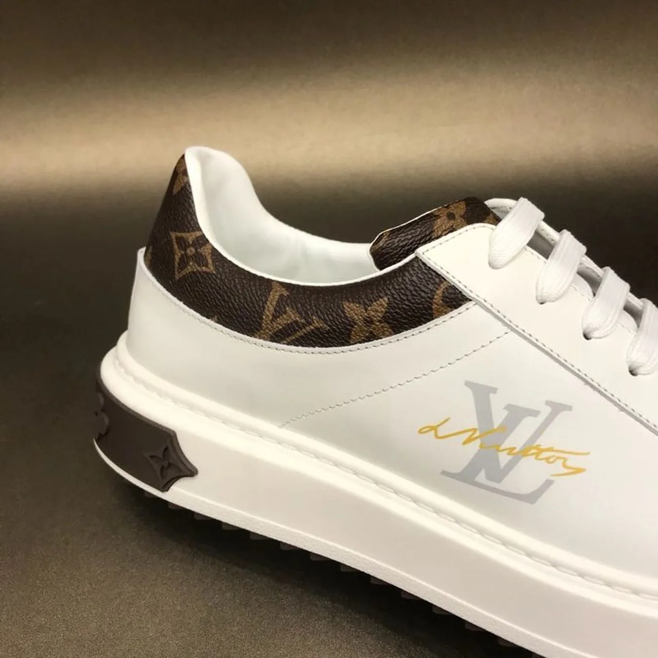 Louis Vuitton Time Out Sneaker Monogram Canvas White/Brown - Image 3