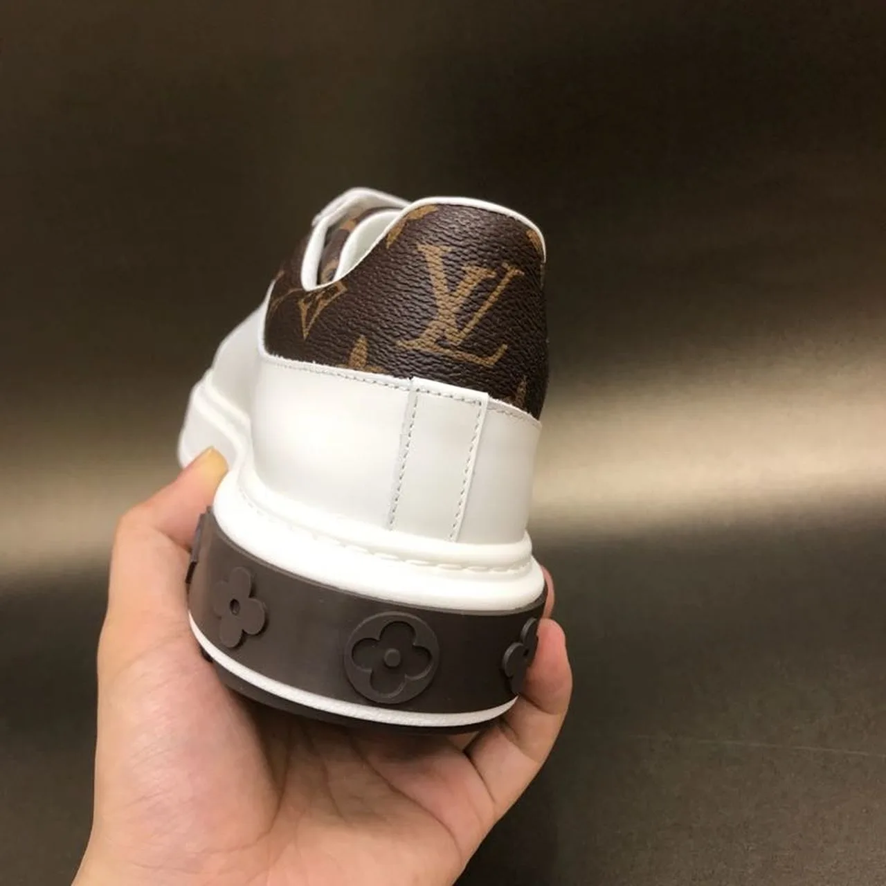 Louis Vuitton Time Out Sneaker Monogram Canvas White/Brown - Image 7