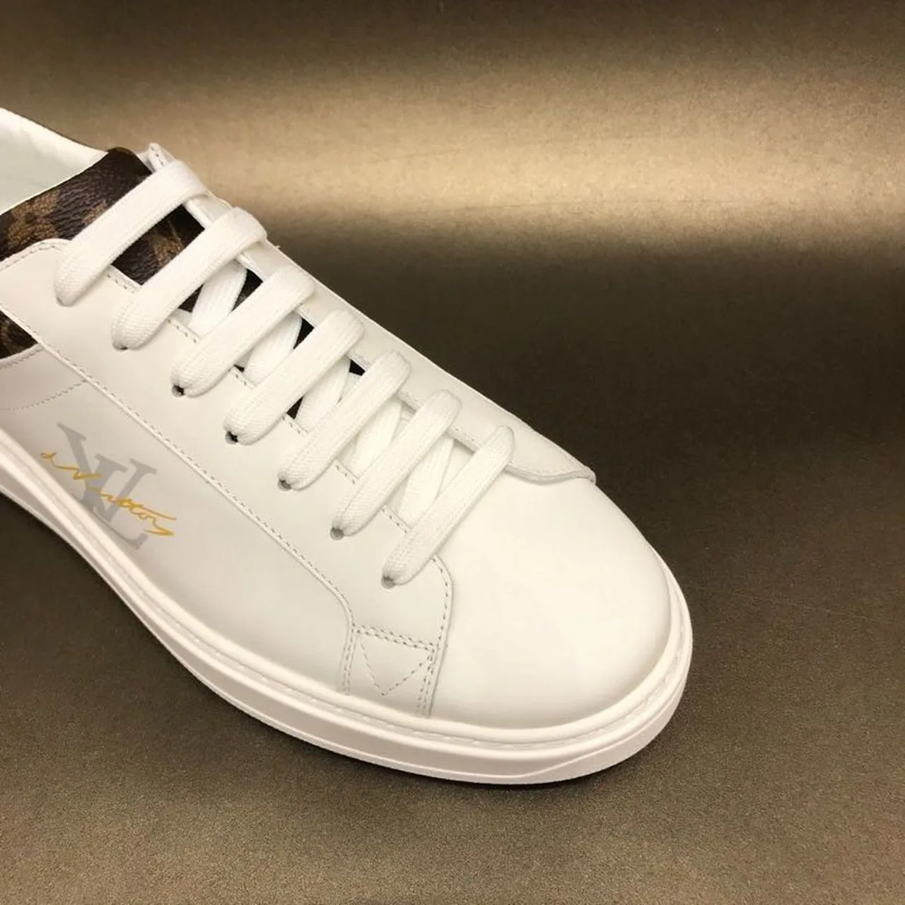 Louis Vuitton Time Out Sneaker Monogram Canvas White/Brown - Image 8