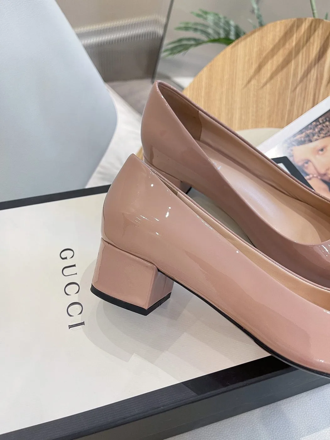 Gucci Women’s Blondie Mid-Heel Pump Pink - Image 4