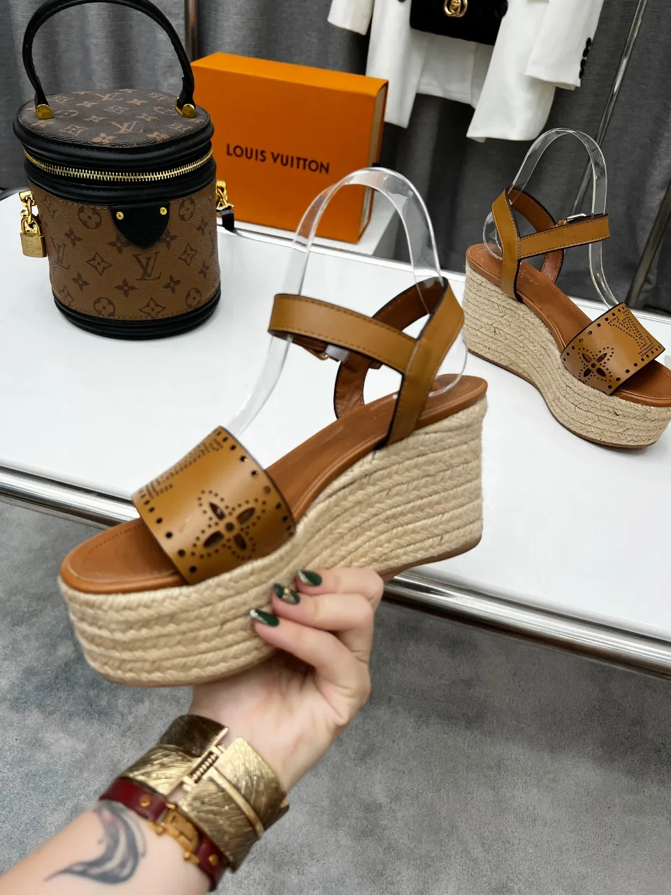 Louis Vuitton Starboard Wedge Sandal Brown LV 1A9PLN - Image 6