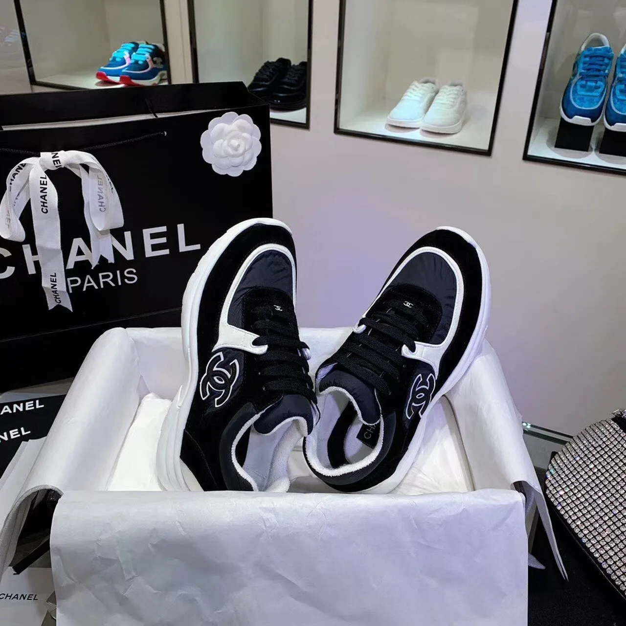 Chanel Sneakers Black/White , Women’s Shoes - Image 4