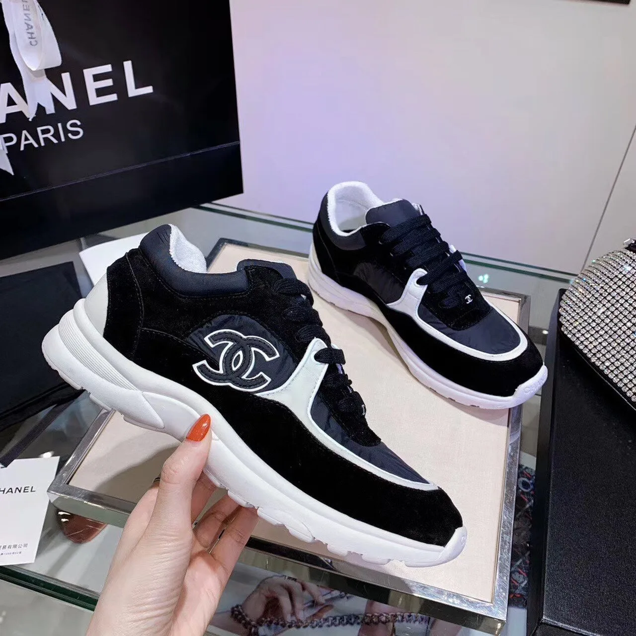 Chanel Sneakers Black/White , Women’s Shoes - Image 9