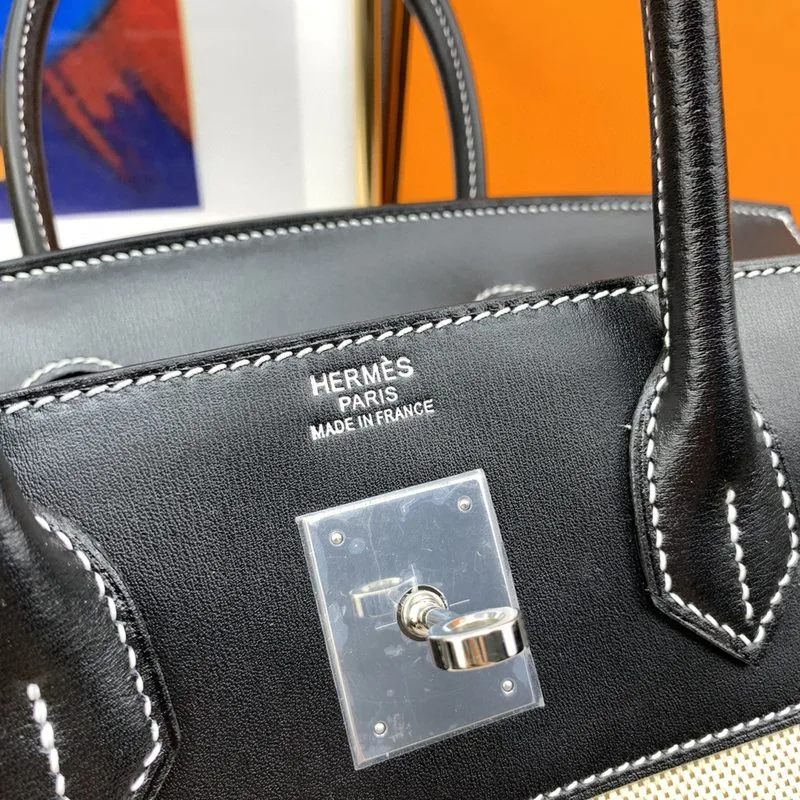 Hermes Birkin Top Handle Bag / Nata Swift BiColor Silver Hardware - Image 3