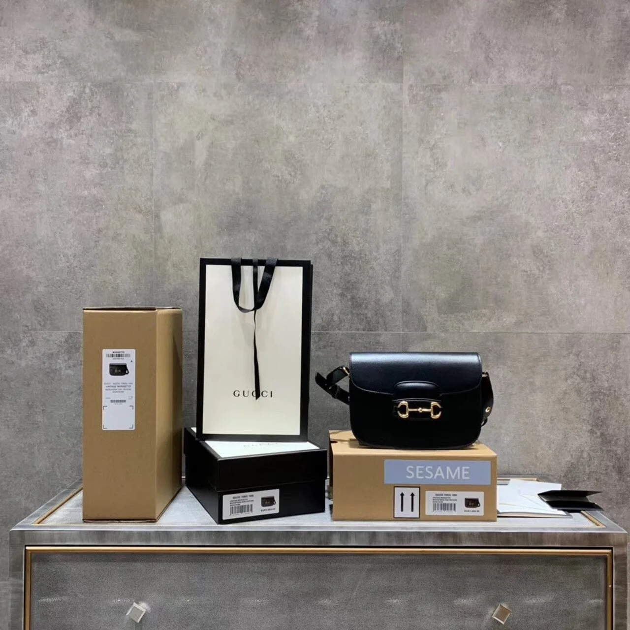 Gucci Horsebit 1955 Shoulder Bag Black Textured With A Vintage Effect / GG - Image 20