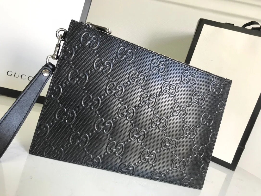 Gucci GG Embossed Pouch Black , Men’s Pouch / - Image 8