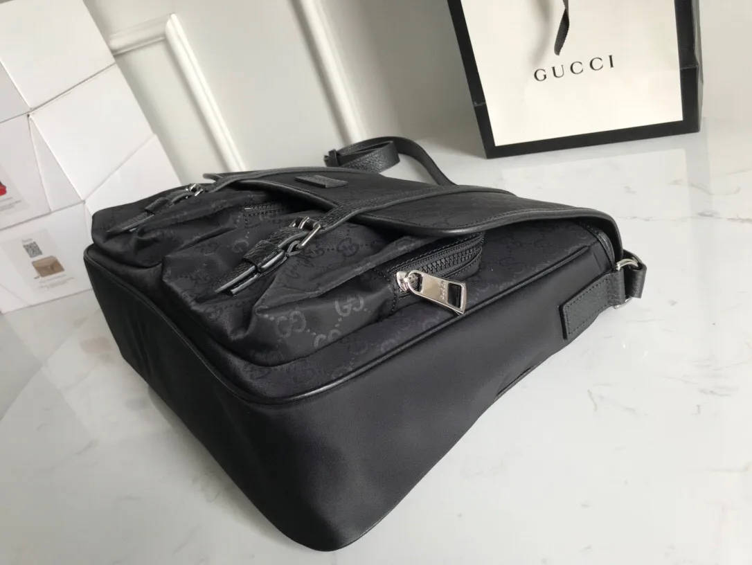 Gucci Shoulder Bag Nylon Shima Black GG Embossed / - Image 3
