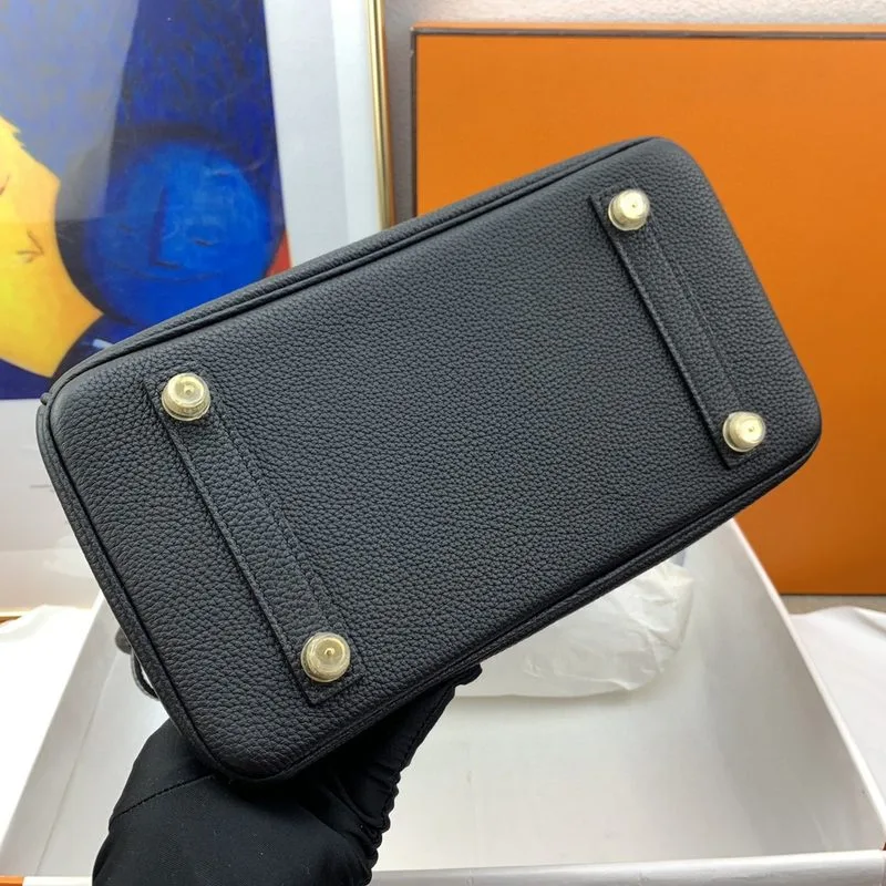 Hermes Birkin Top Handle Bag / Nata Togo Leather Black Gold Hardware - Image 6