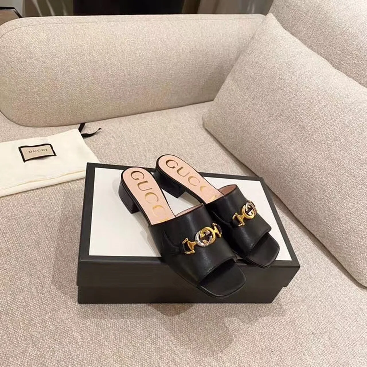 Gucci Gucci Zumi Slide Sandals Black - Image 6