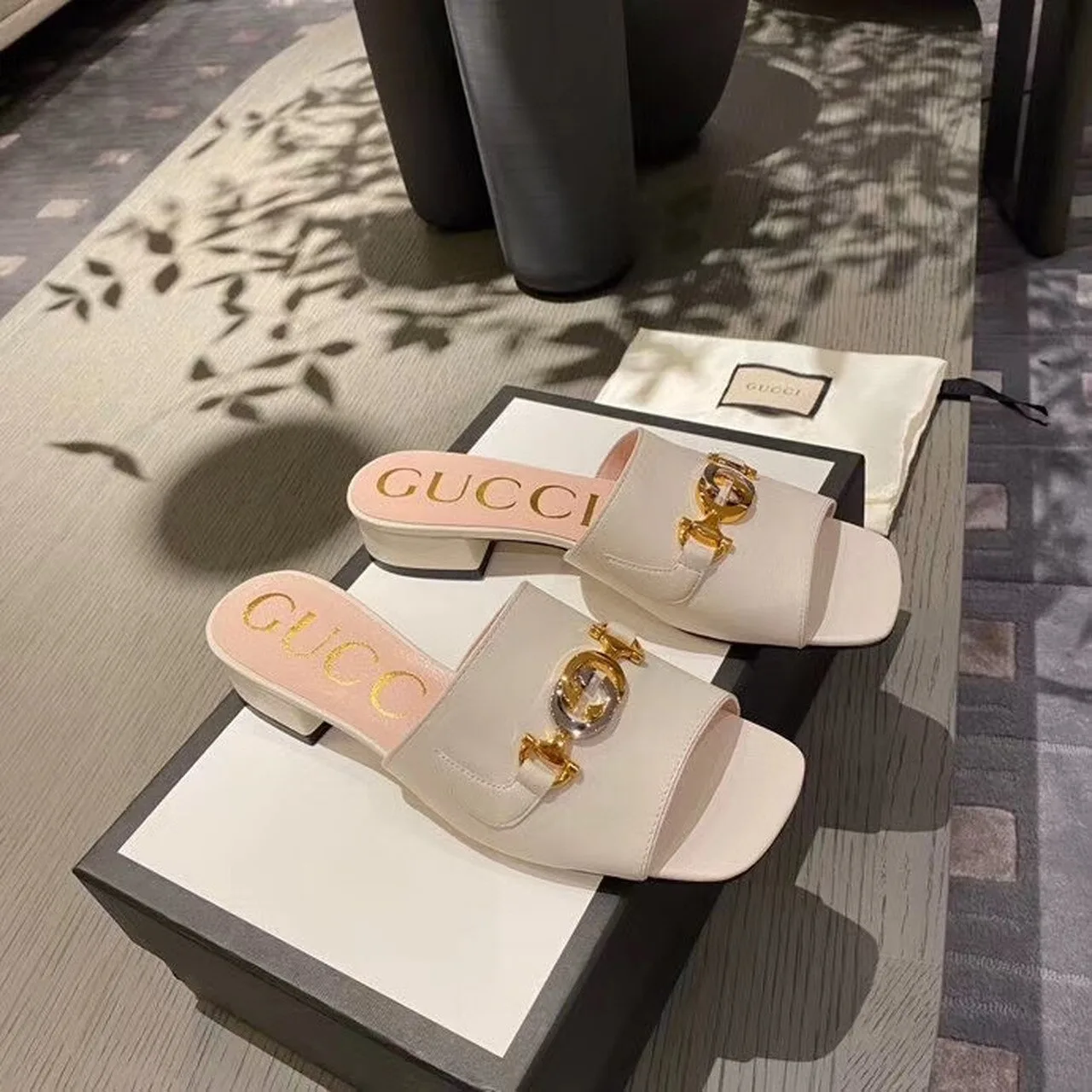 Alternative view of Gucci Gucci Zumi Slide Sandals Beige