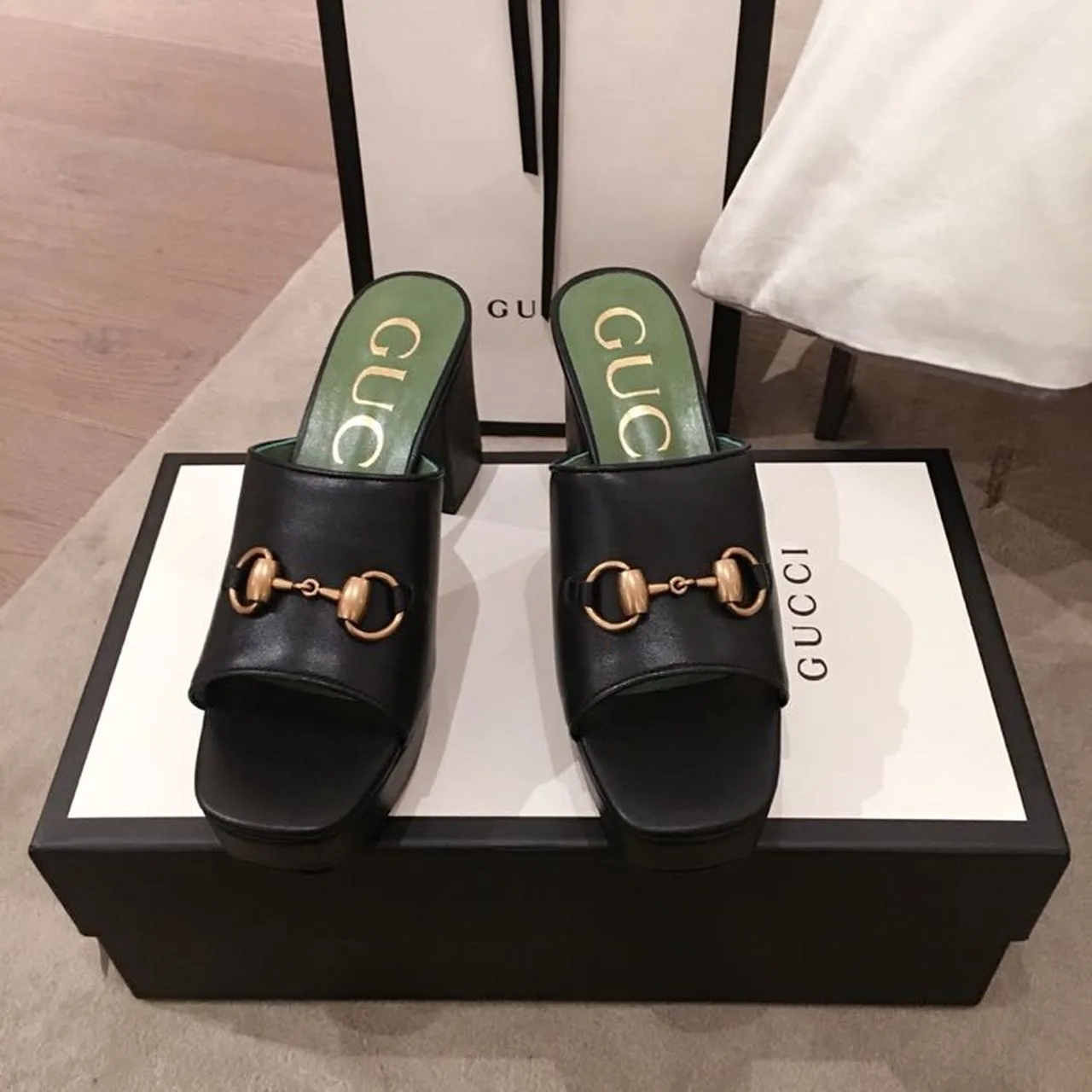 Gucci Horsebit Platform Mules Black - Image 4