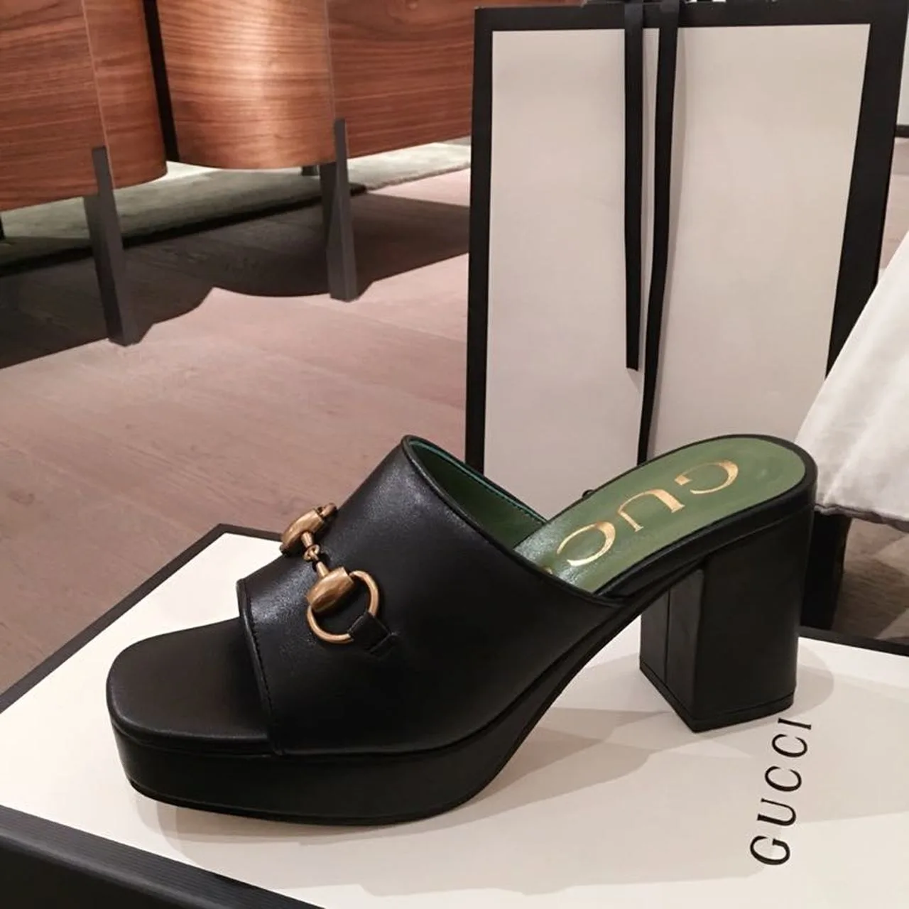 Gucci Horsebit Platform Mules Black - Image 5
