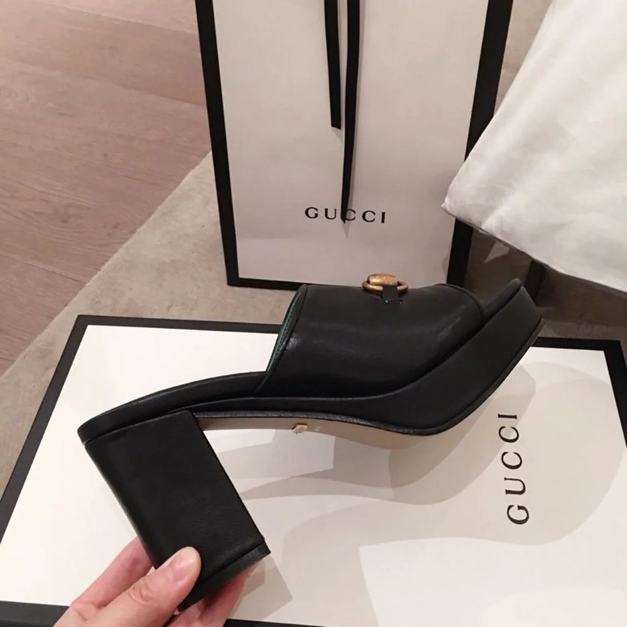 Gucci Horsebit Platform Mules Black - Image 8