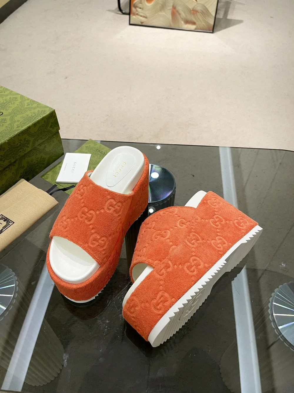 Gucci Women’s GG Platform Sandal Orange - Image 9