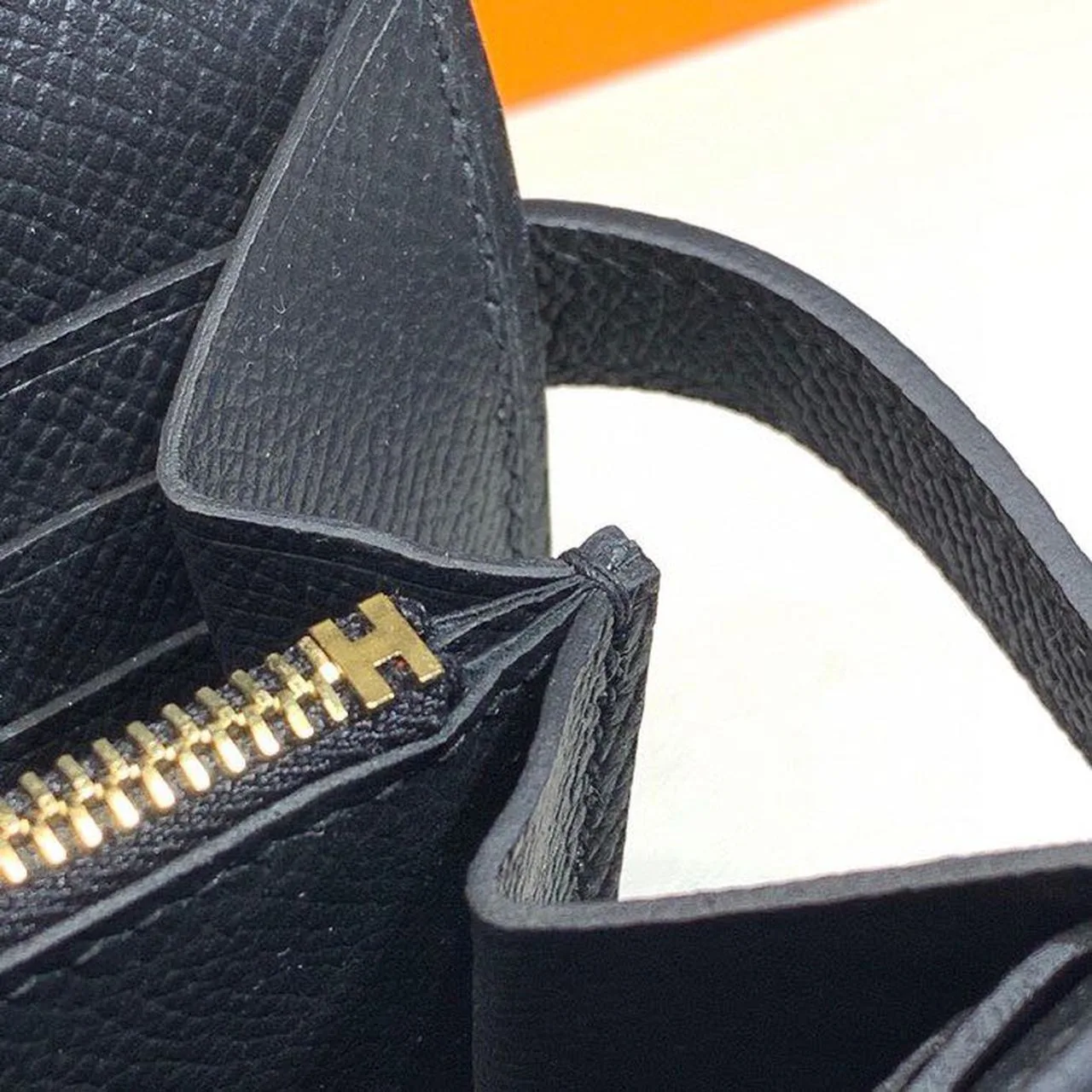 Hermes Kelly Wallet To Go Woc Black With Gold Toned Hardware Bag / - Image 19