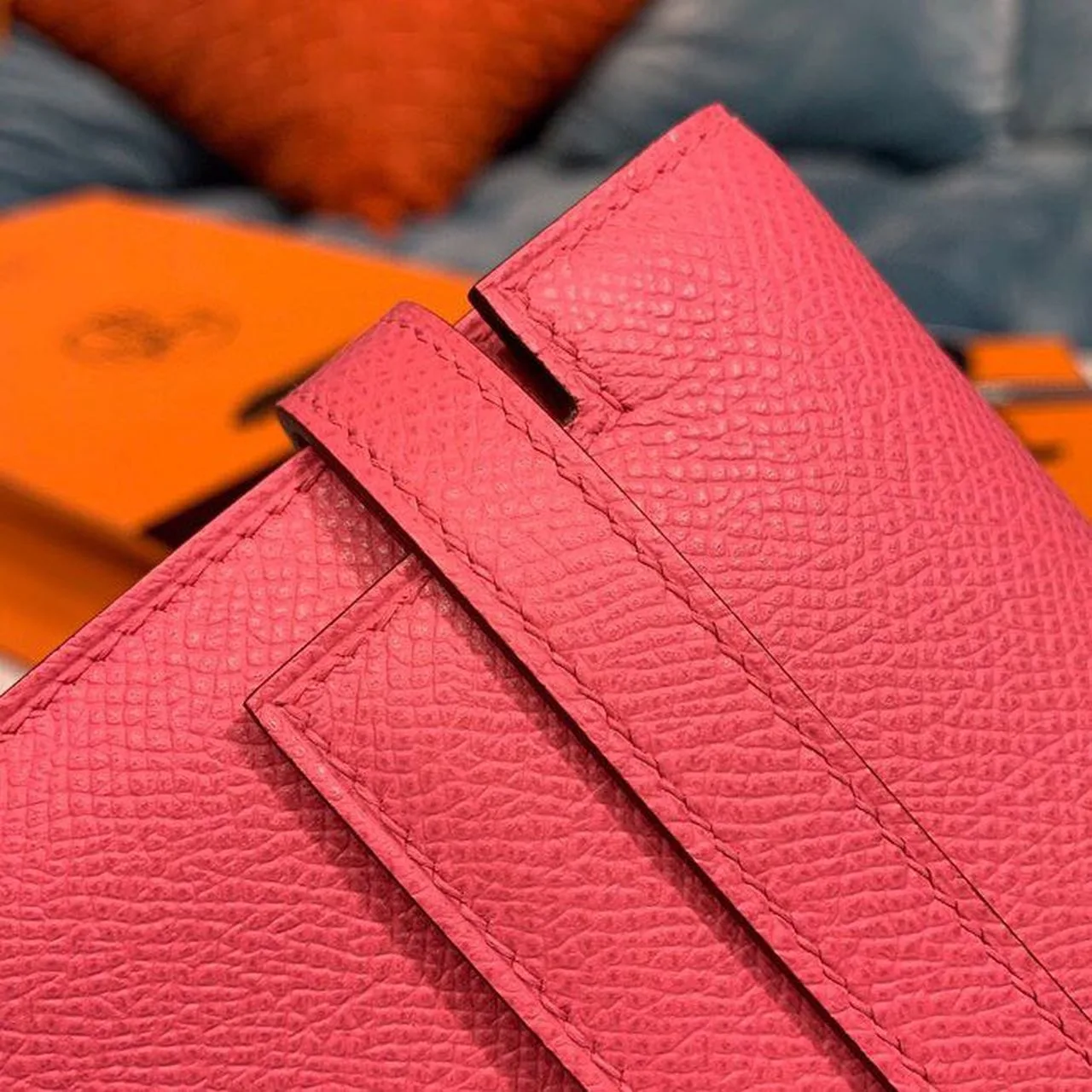 Hermes Kelly Wallet To Go Woc Pink With Gold Toned Hardware Bag / - Image 6