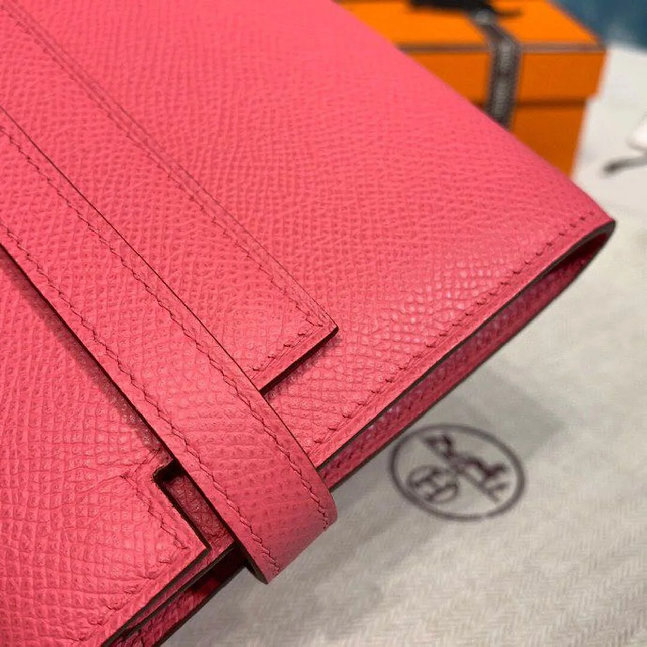 Hermes Kelly Wallet To Go Woc Pink With Gold Toned Hardware Bag / - Image 10