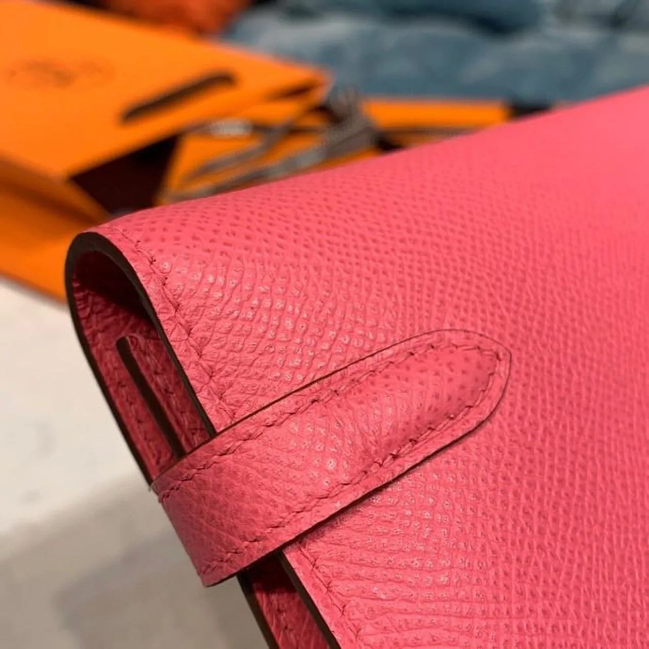 Hermes Kelly Wallet To Go Woc Pink With Gold Toned Hardware Bag / - Image 15