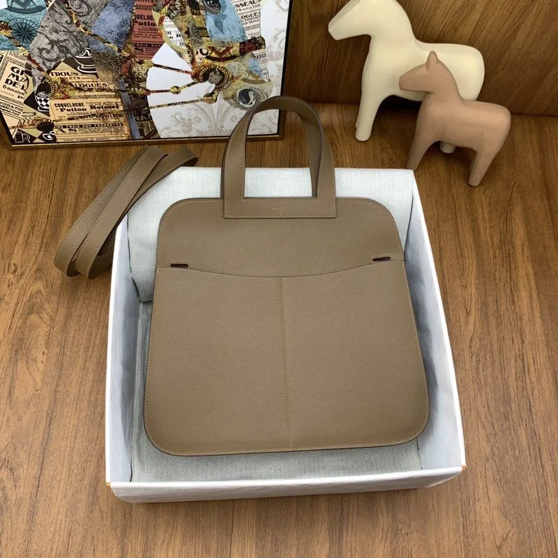 Hermes Halzan 31 Brown, Silver Toned Hardware Bag - Image 7