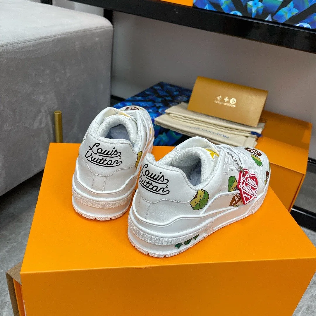 Louis Vuitton Trainer Sneaker White Nigo/Virgil Abloh LV 1A9JC5 - Image 4