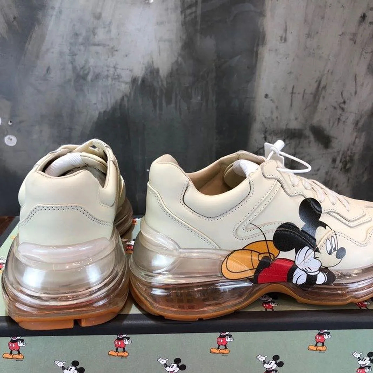 Alternative view of Gucci x Disney Mickey Rhyton Dad Transparent Sole Sneakers White