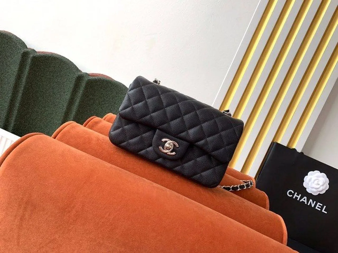 Chanel Classic Flap Bag Small Crossbody / Black Silver Hardware - Image 3