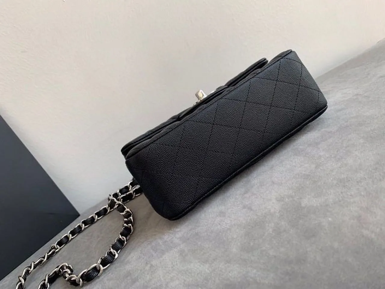 Chanel Classic Flap Bag Small Crossbody / Black Silver Hardware - Image 6