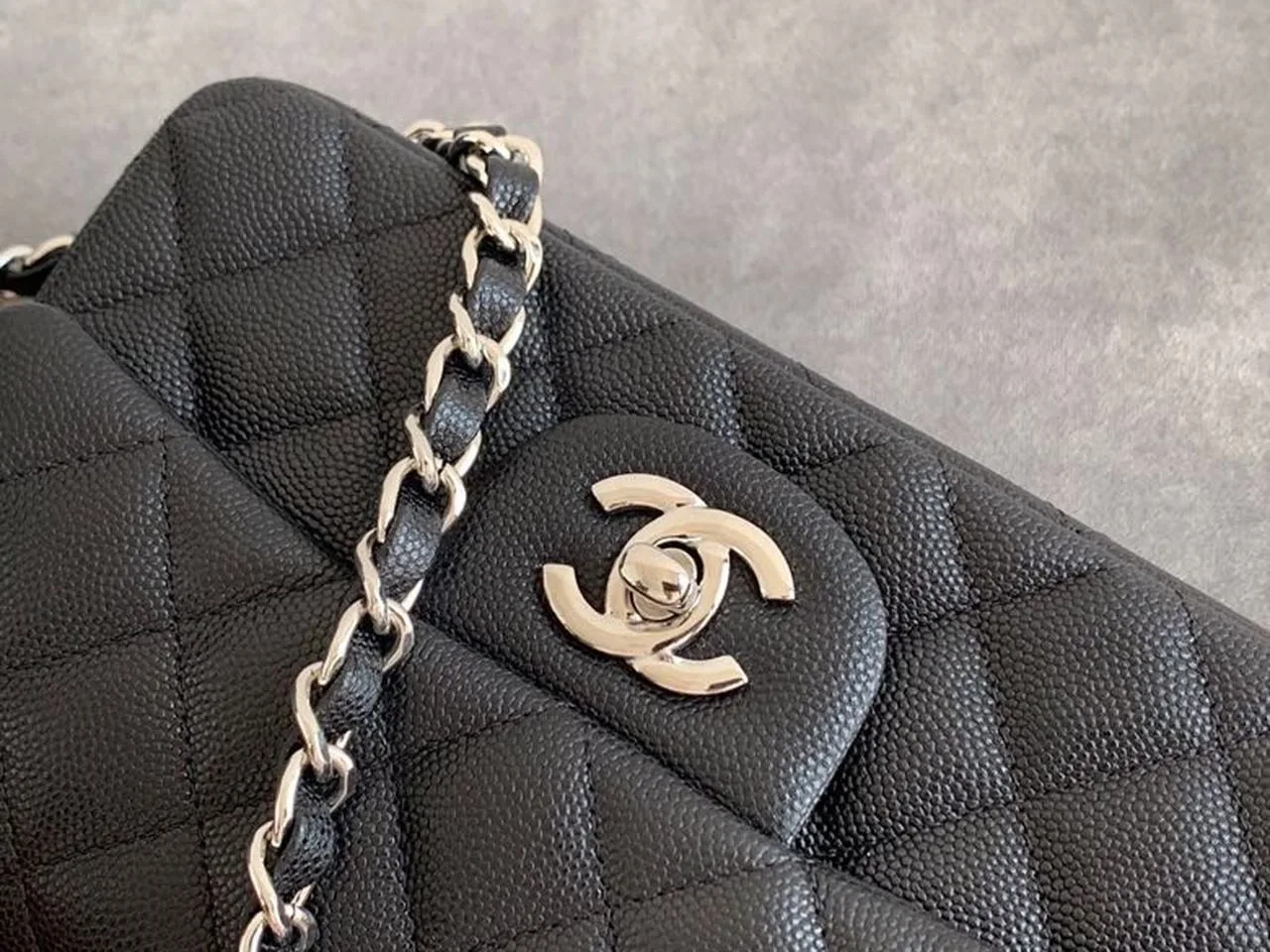 Chanel Classic Flap Bag Small Crossbody / Black Silver Hardware - Image 8