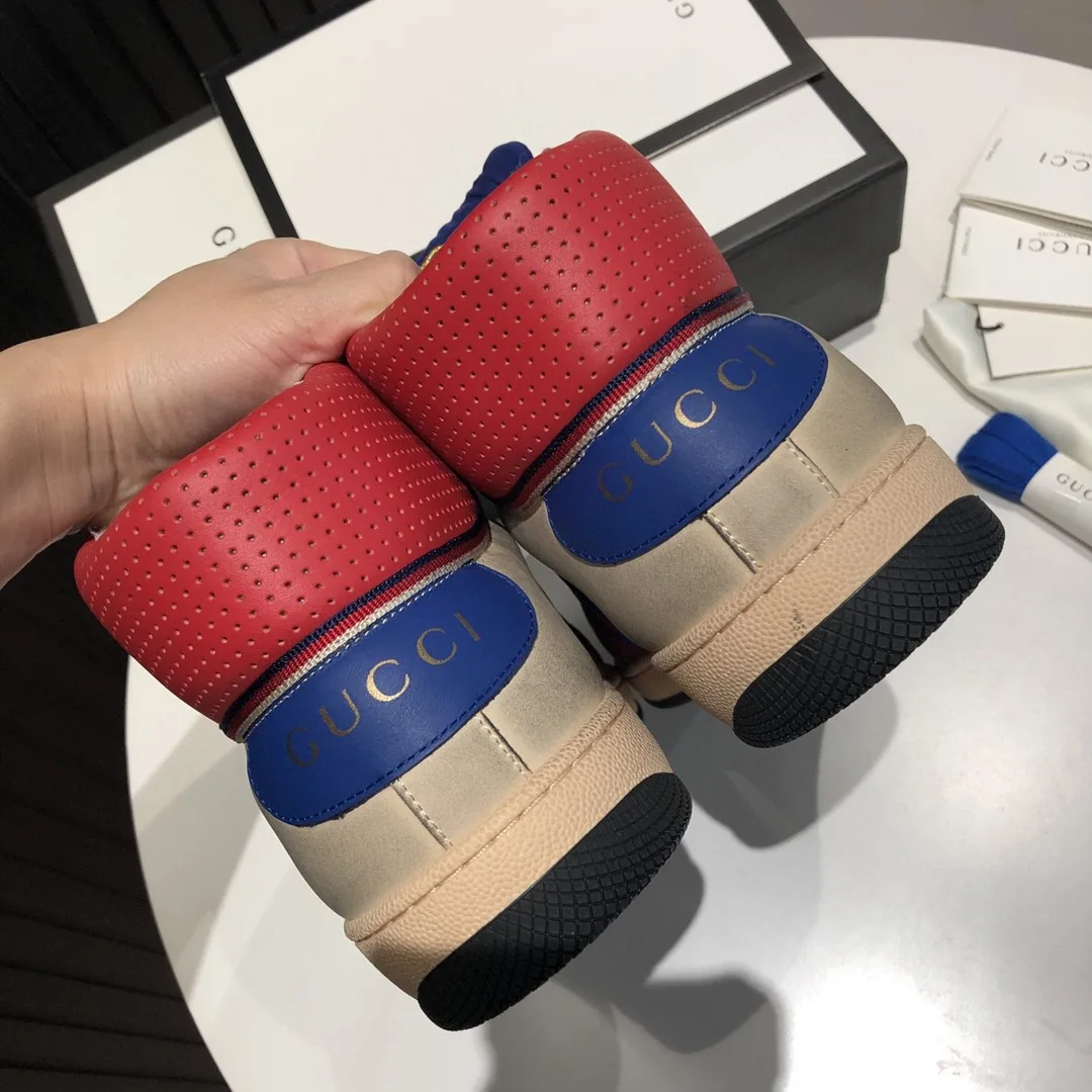 Gucci Men’s Screener High-Top White Red Blue - Image 4