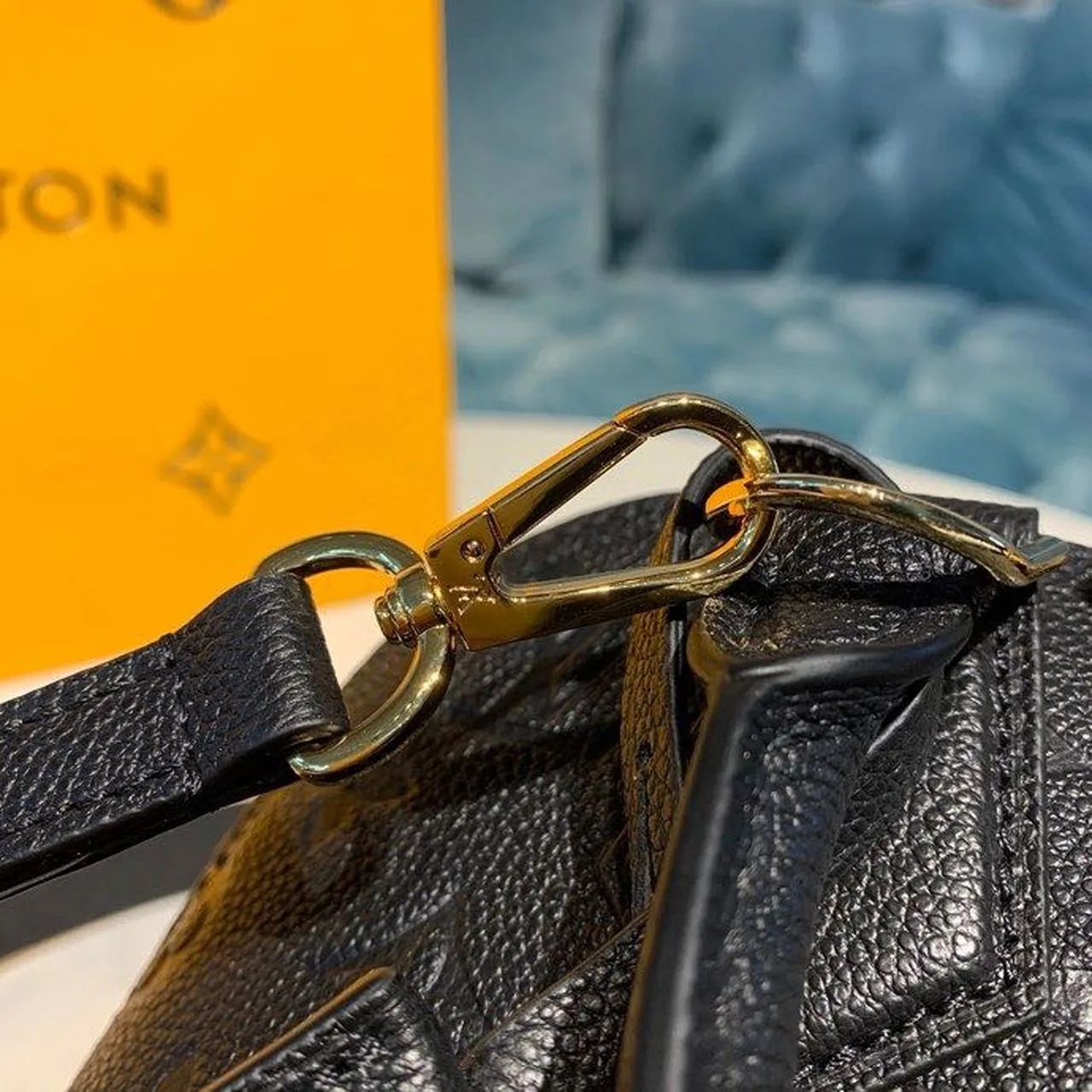 Louis Vuitton Neo Alma BB Top Handle Bag / Black Monogram Empreinte Gold Hardware - Image 9