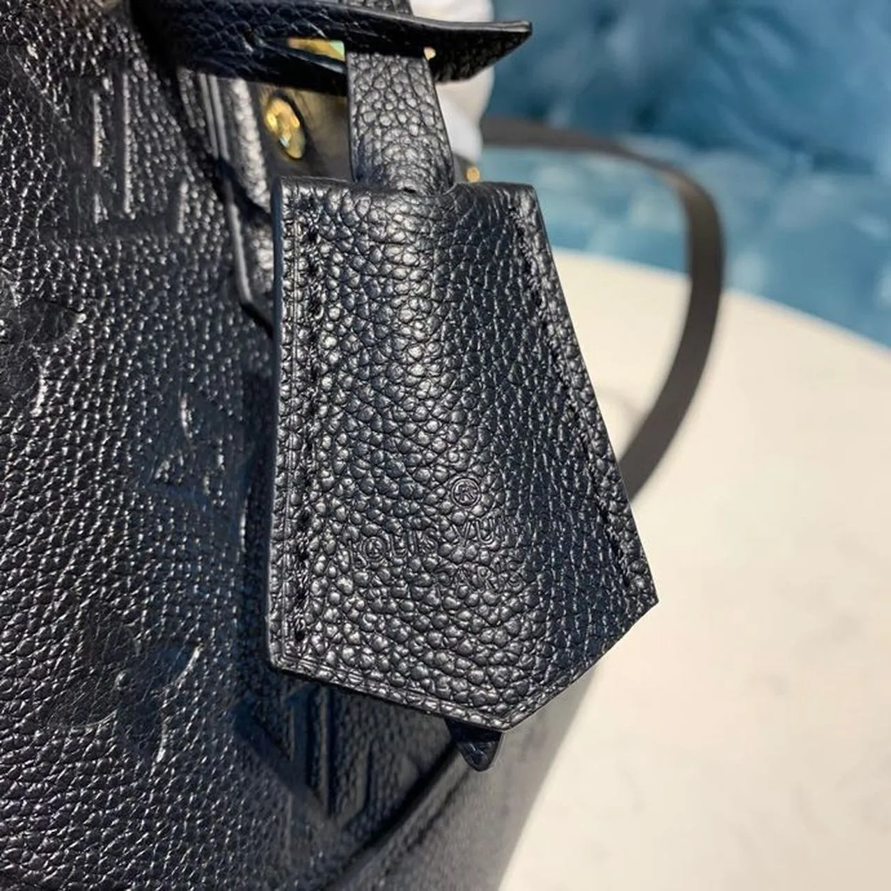 Louis Vuitton Neo Alma BB Top Handle Bag / Black Monogram Empreinte Gold Hardware - Image 7