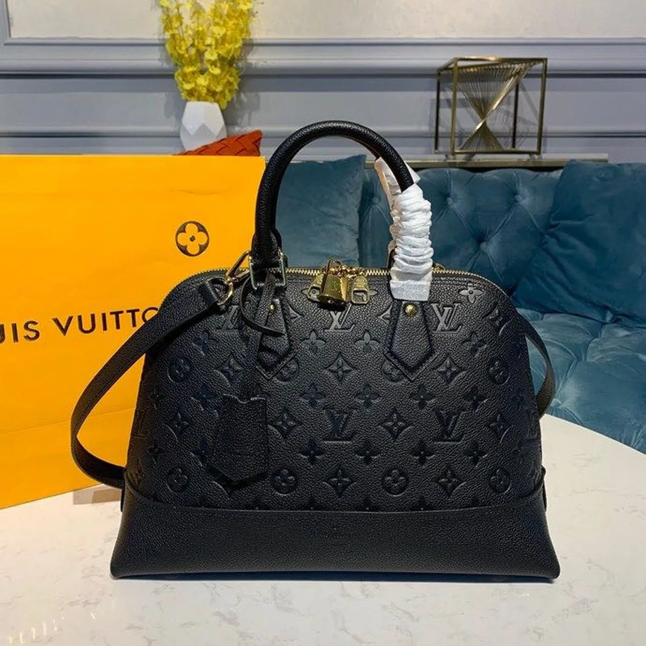Alternative view of Louis Vuitton Neo Alma Top Handle Bag / Monogram Empreinte Black Canvas Gold Hardware