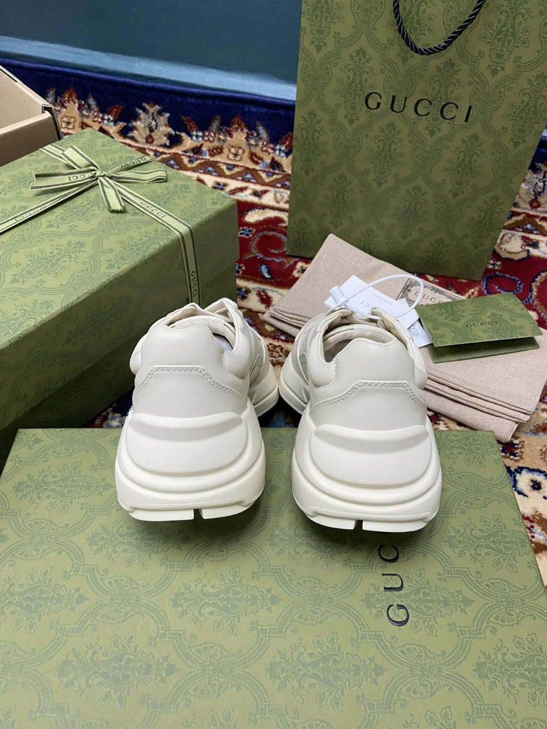 Gucci Men’s Rhyton Sneaker With Anchor White Ivory - Image 7