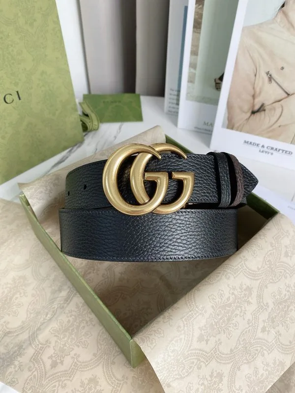 Gucci Reversible Belt With Double G Buckle Black/Light Brown, GG Women - Image 4