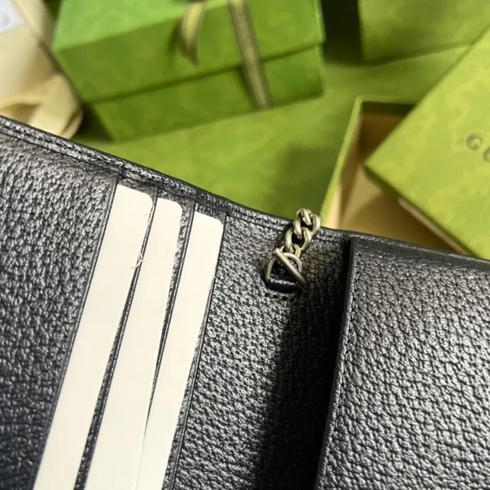 Gucci Horsebit 1955 Wallet With Chain Beige And Blue / - Image 5