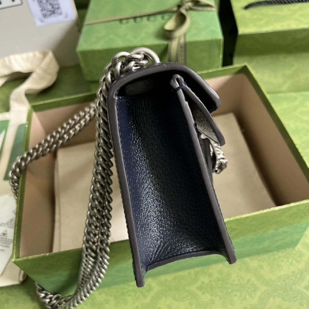 Gucci Dionysus Small Shoulder Bag / Beige/ Blue GG Supreme Canvas Antique Silver Hardware - Image 8